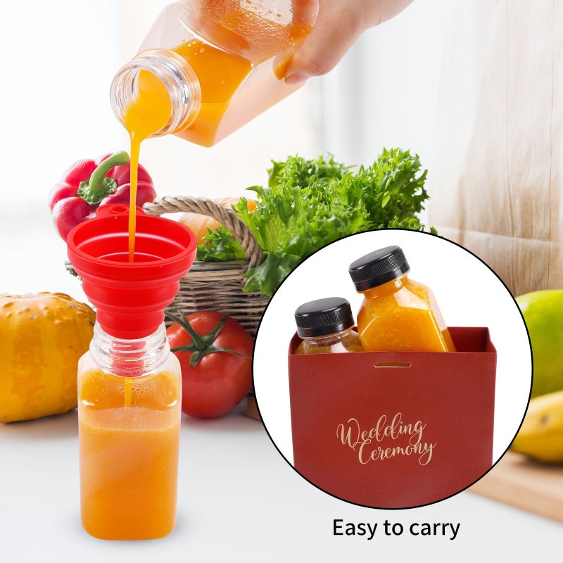 SUPERLELE 20pcs 8oz Plastic Juice Bottles, Reusable Juice Containers with Lids for Juicing, Smoothie, Drinking and Other Beverages - Image 4